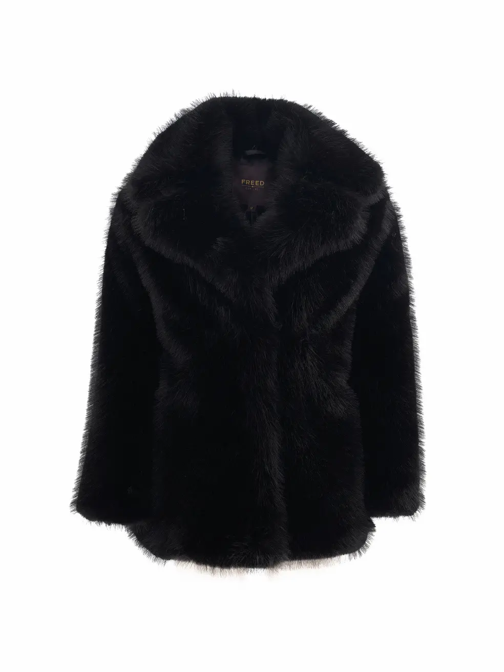 		Riley  Ink Black Faux Fur Coat	