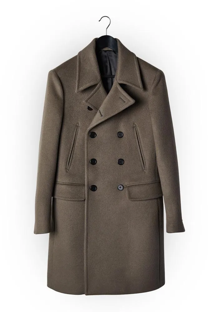 Sergeant Pea Coat - Deep Taupe Wool 465