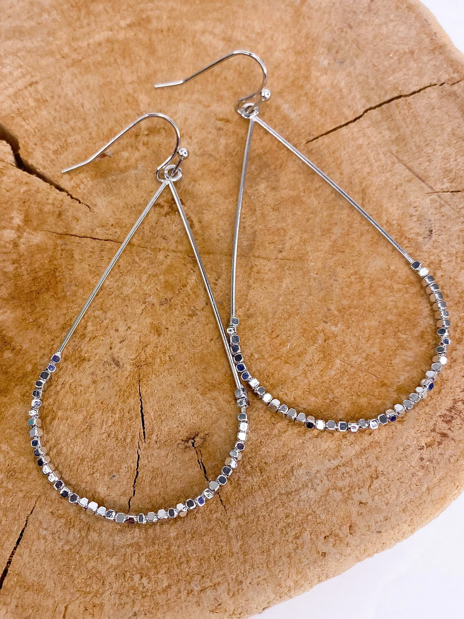 Shimmer Tear Drop Earring