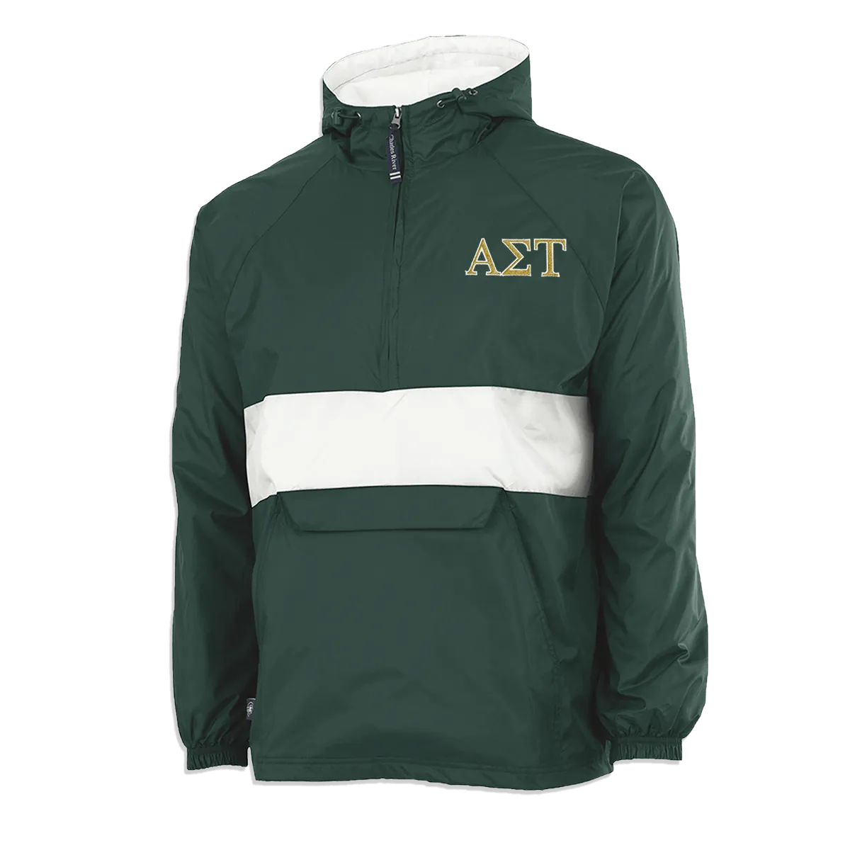 Sorority Striped Pullover Jacket, 2-Color Greek Letters - EMB