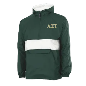 Sorority Striped Pullover Jacket, 2-Color Greek Letters - EMB