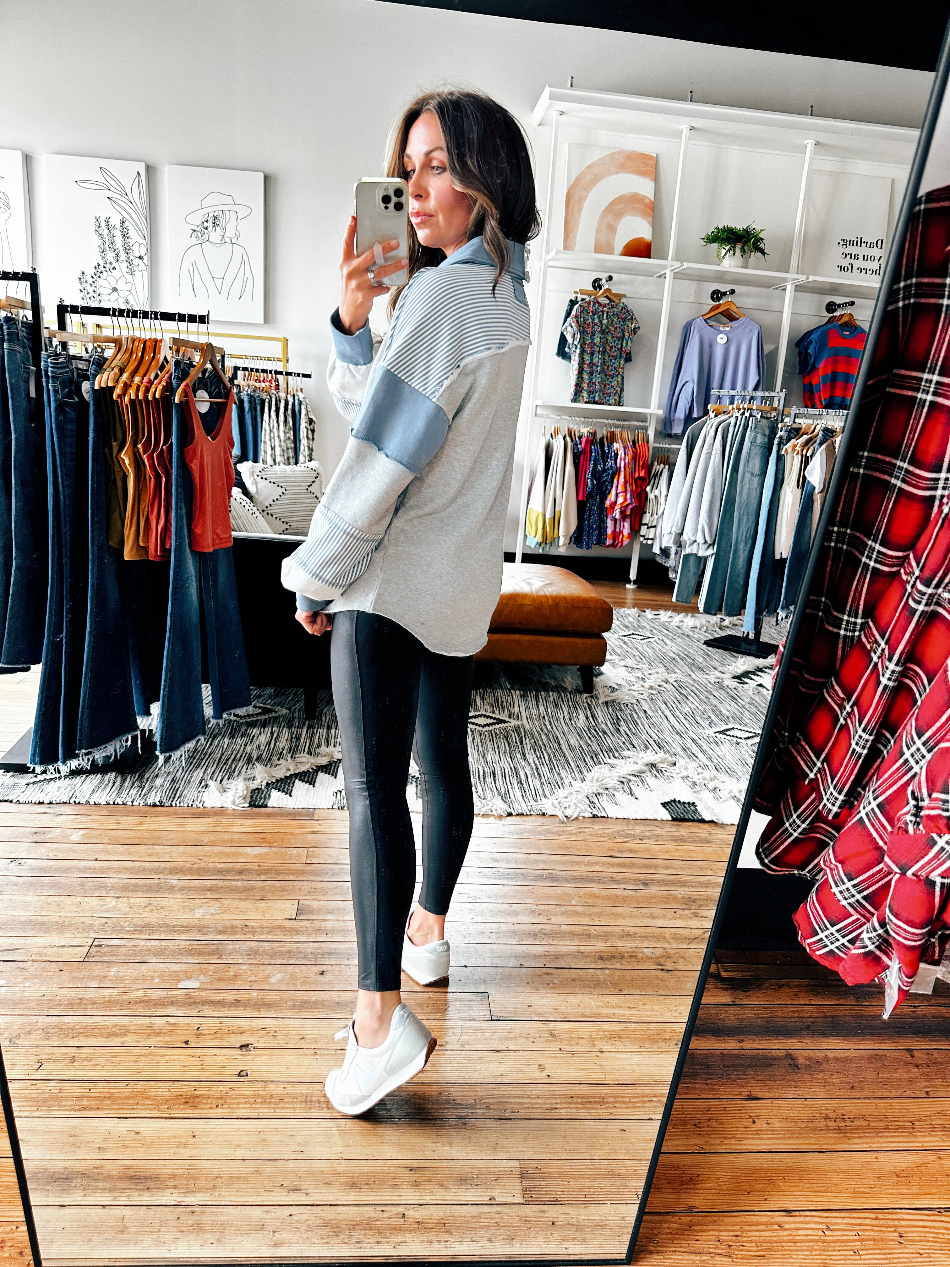 Stormie Grey Henley Sweatshirt