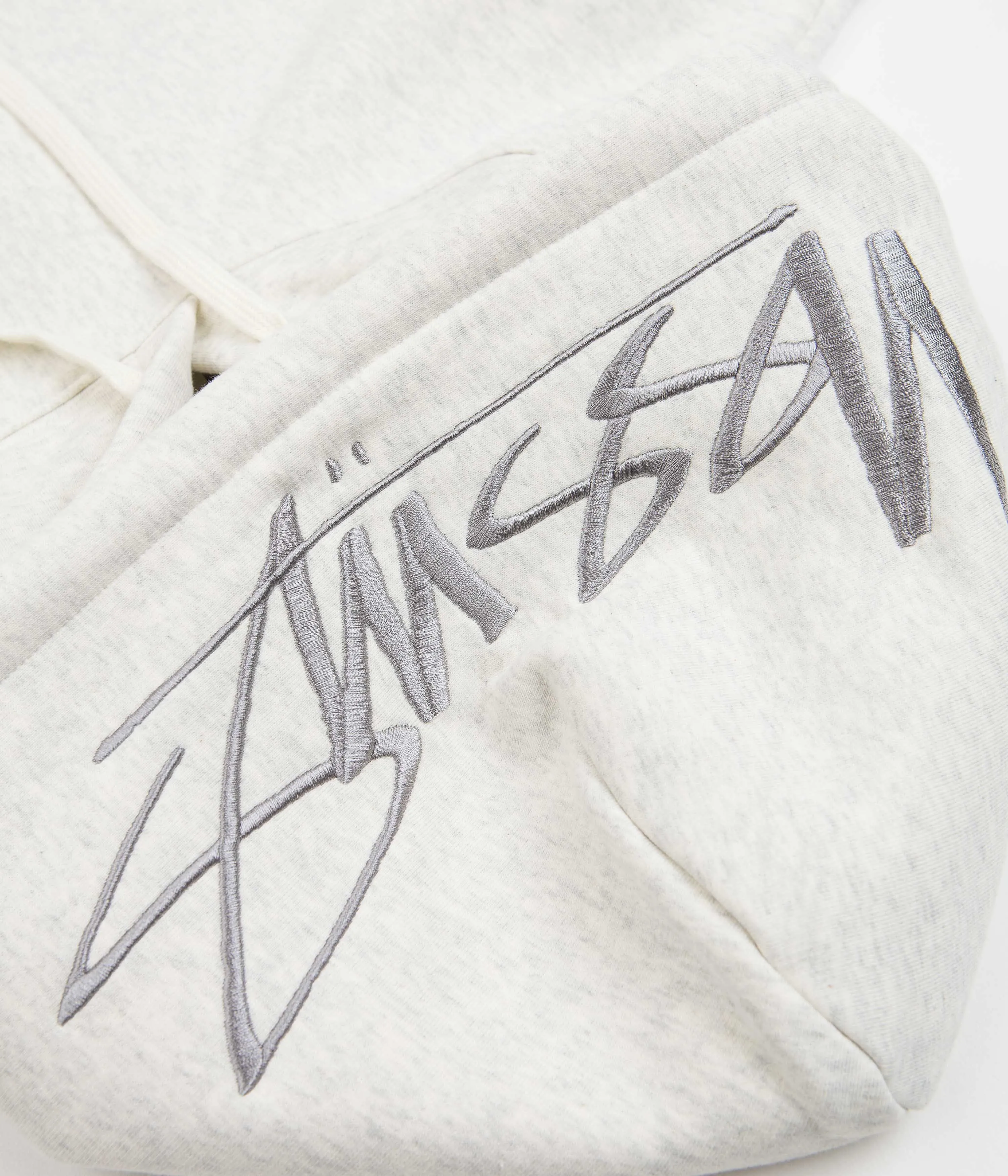 Stussy Back Hood Applique Hoodie - Ash Heather