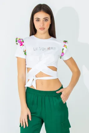 T-shirt crop da incrociare