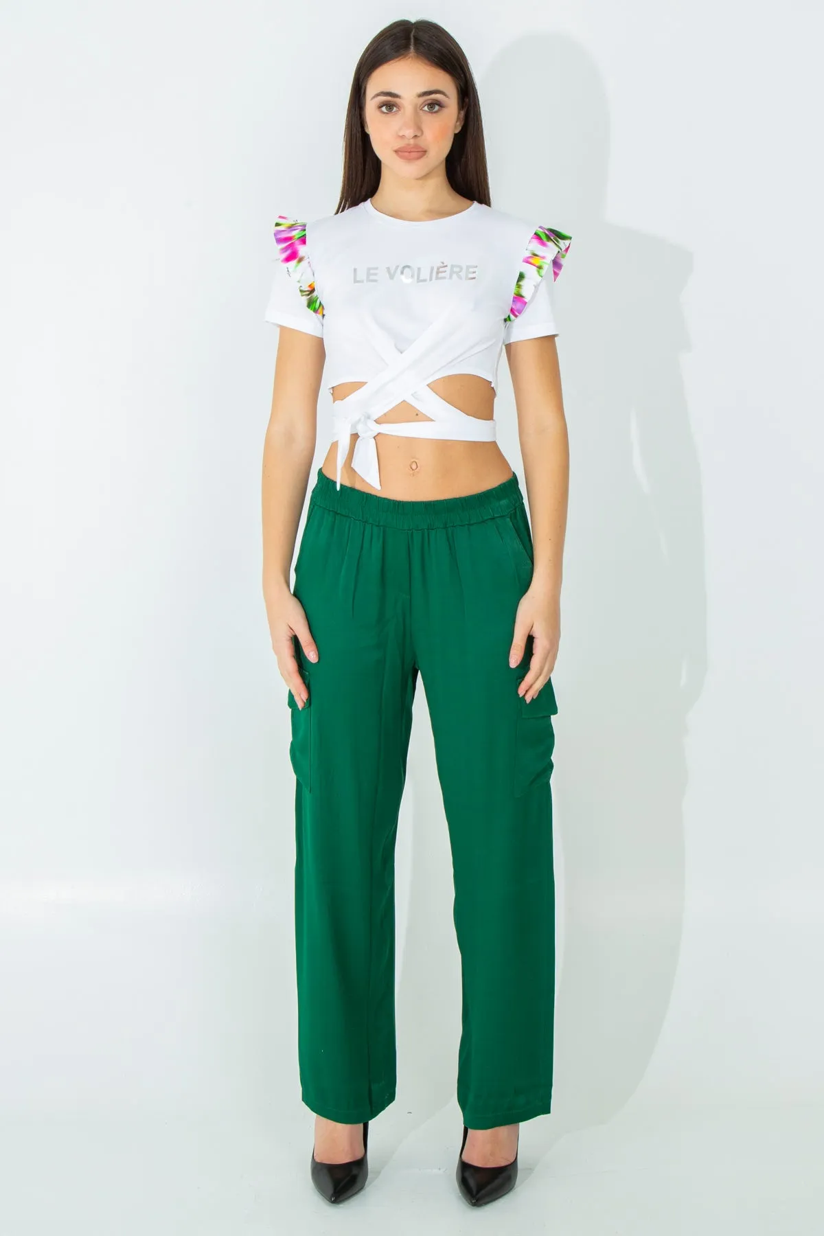 T-shirt crop da incrociare