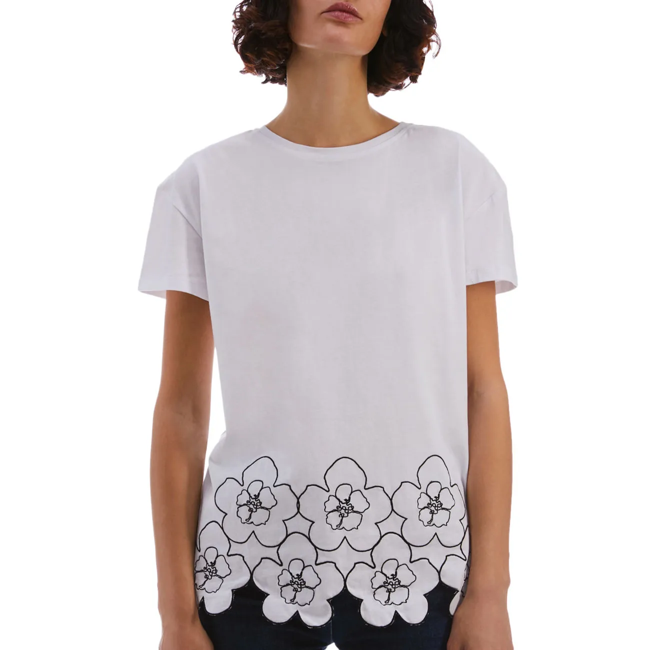 T-SHIRT SEDIA Donna Bianco Flower