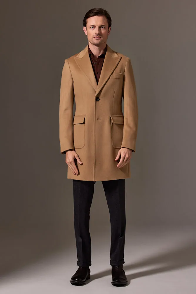 The Carter Peak Coat - Camel Wool Silk