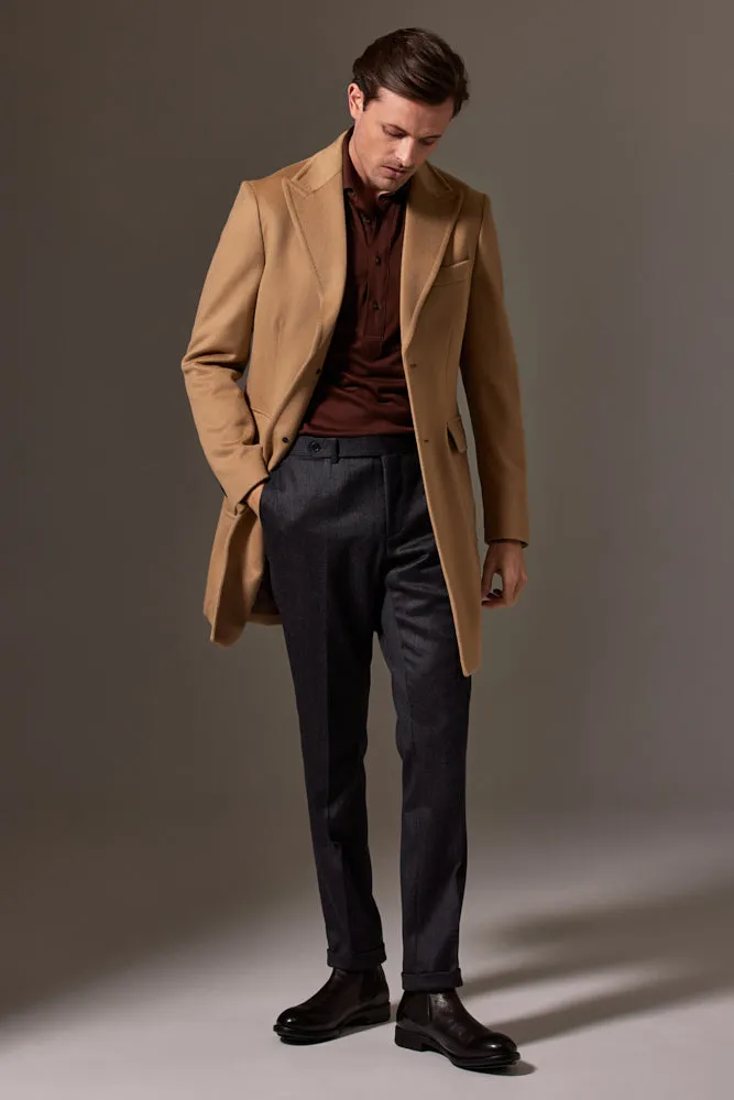 The Carter Peak Coat - Camel Wool Silk