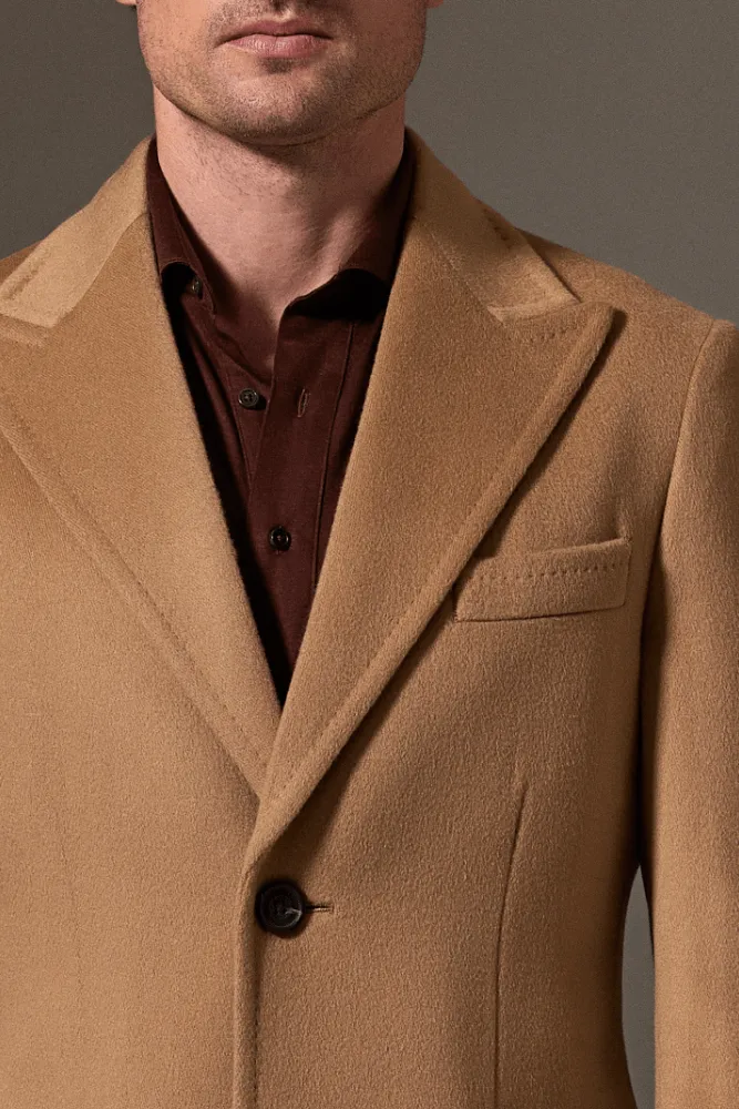 The Carter Peak Coat - Camel Wool Silk