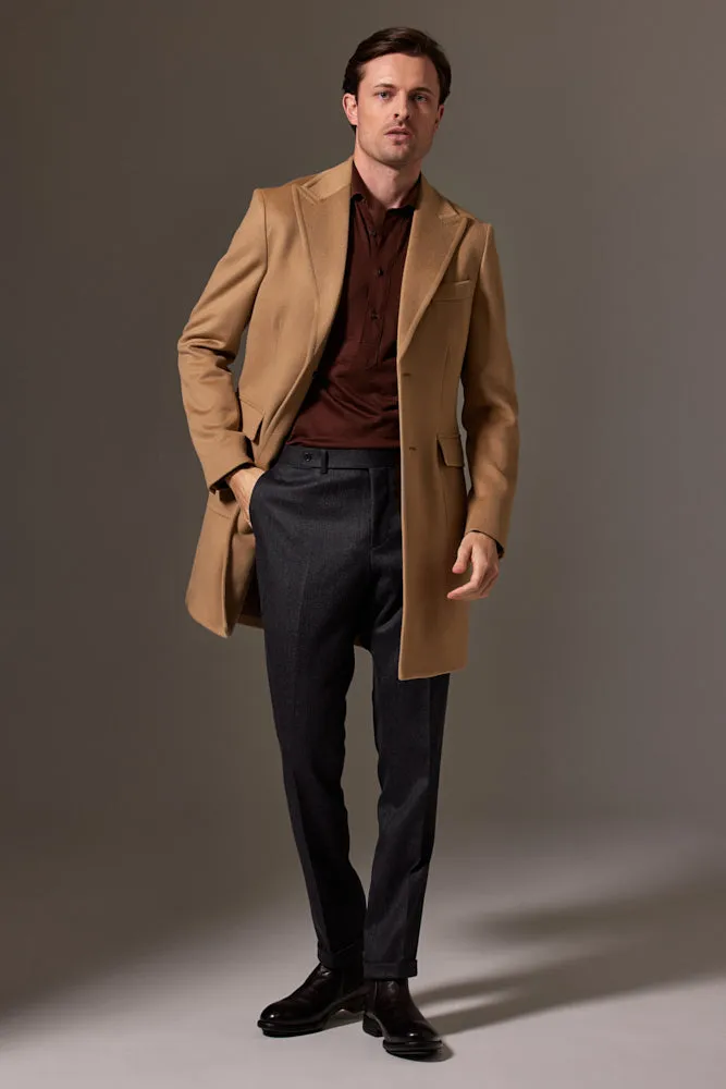 The Carter Peak Coat - Camel Wool Silk