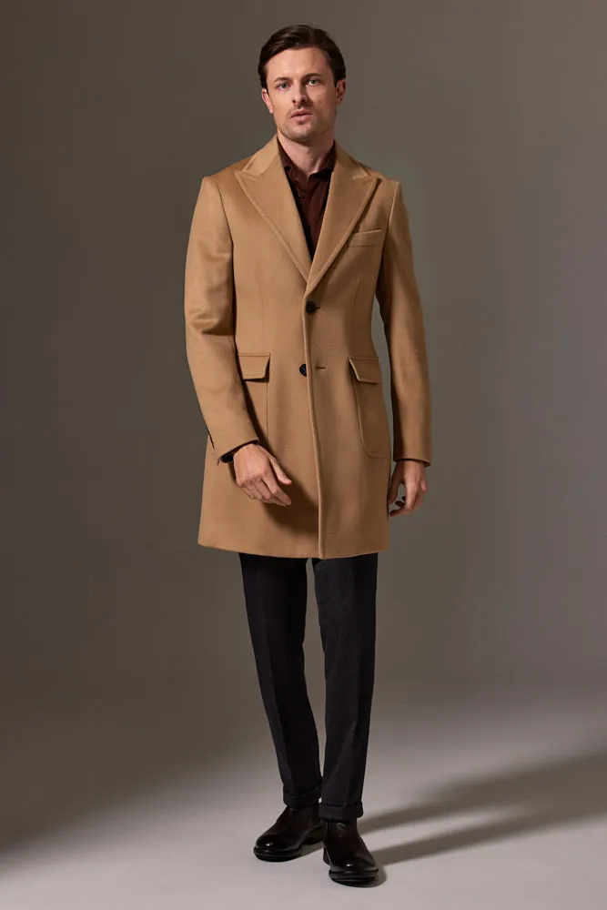 The Carter Peak Coat - Camel Wool Silk