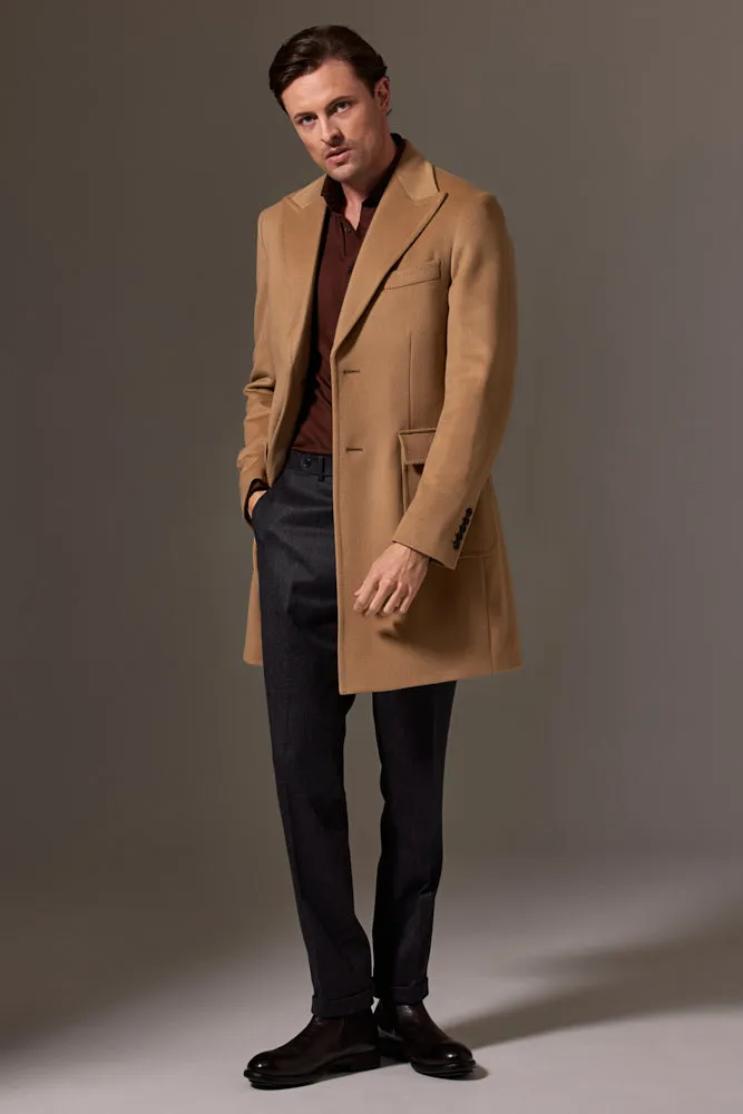 The Carter Peak Coat - Camel Wool Silk