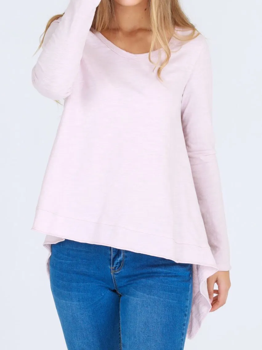 The Willow Long Sleeve Tee - Blush Marle