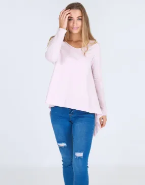 The Willow Long Sleeve Tee - Blush Marle