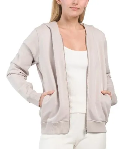 Tj Maxx Cotton Blend Zip Hoodie For Women