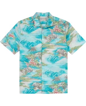 Tori Richard Panorama SS Shirt - Pacific Blue