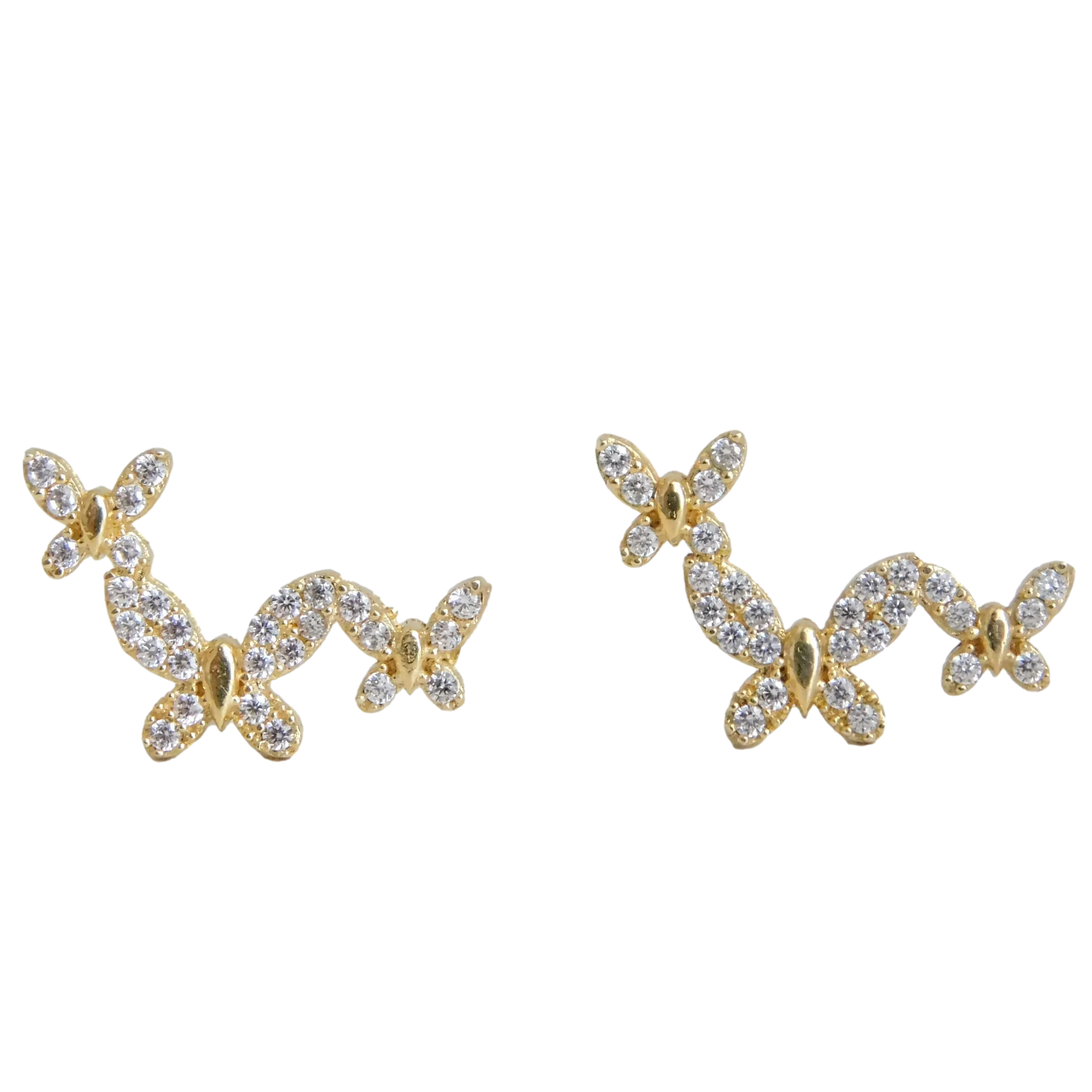 Triple Butterfly Studs