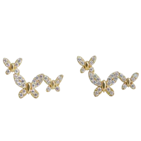 Triple Butterfly Studs