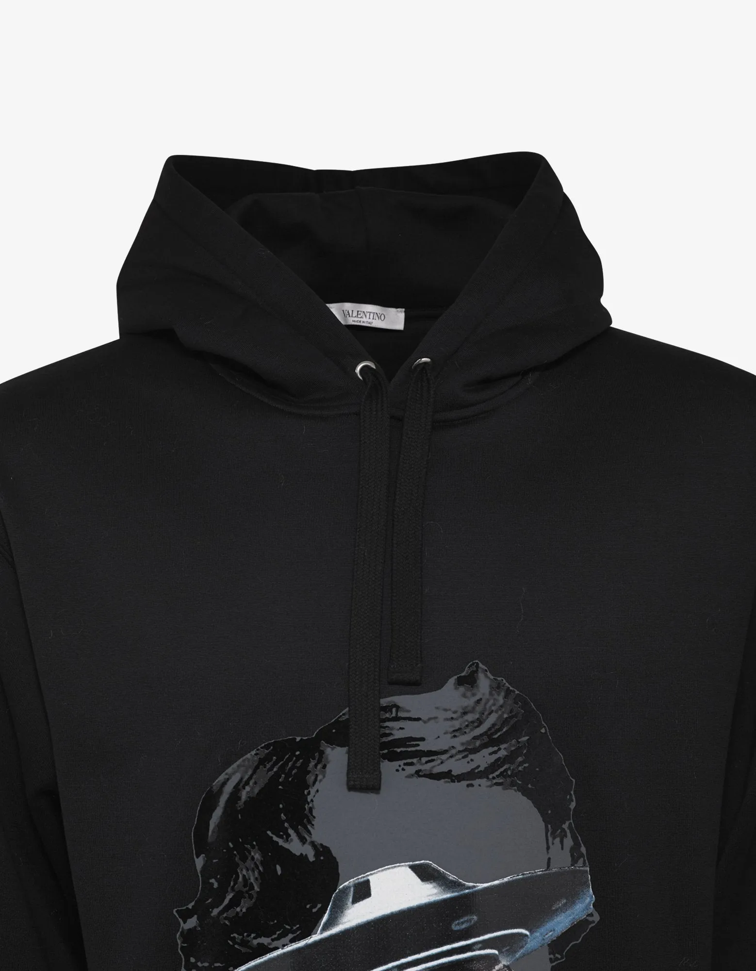 Undercover Black V Face UFO Print Hoodie