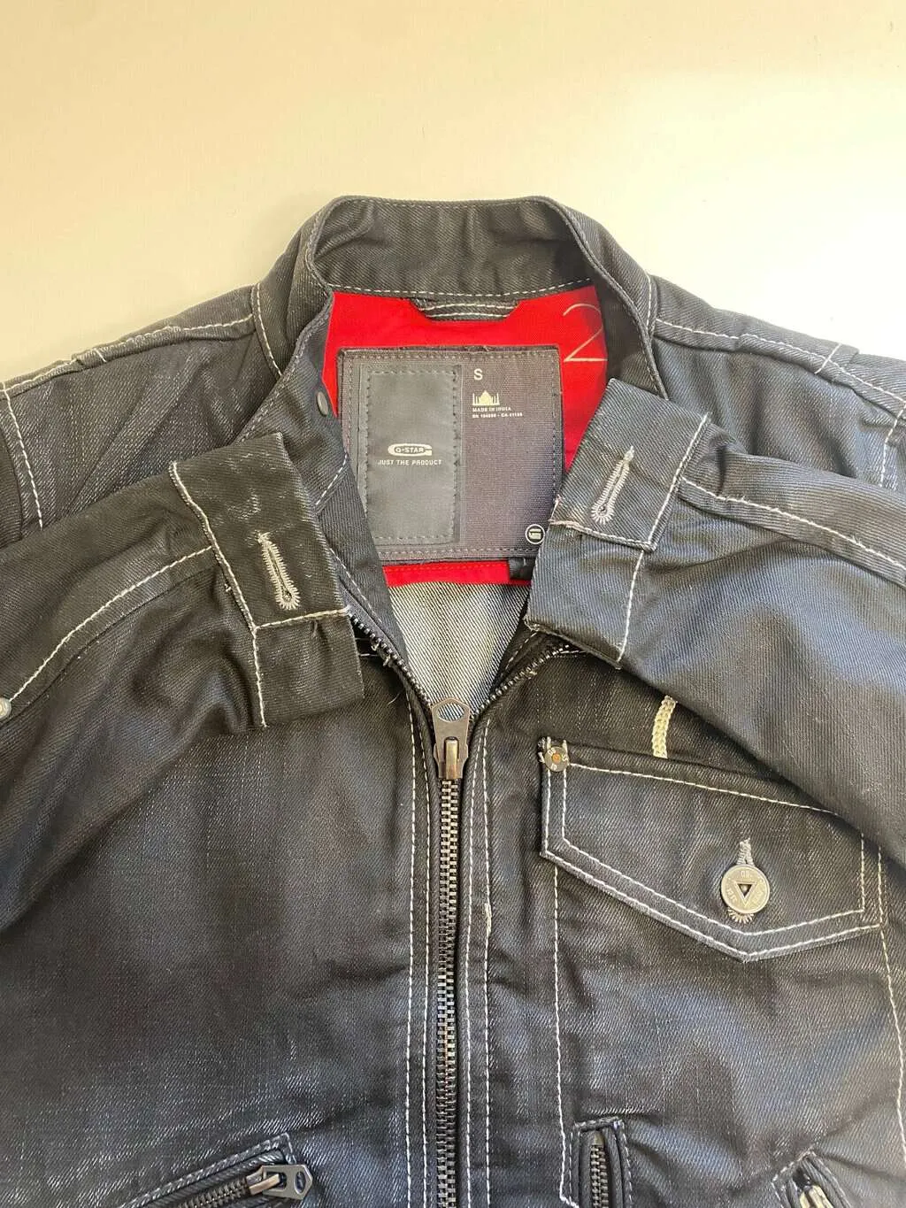 Vintage Y2K G-Star Raw motorsport wax dipped denim jacket – Small