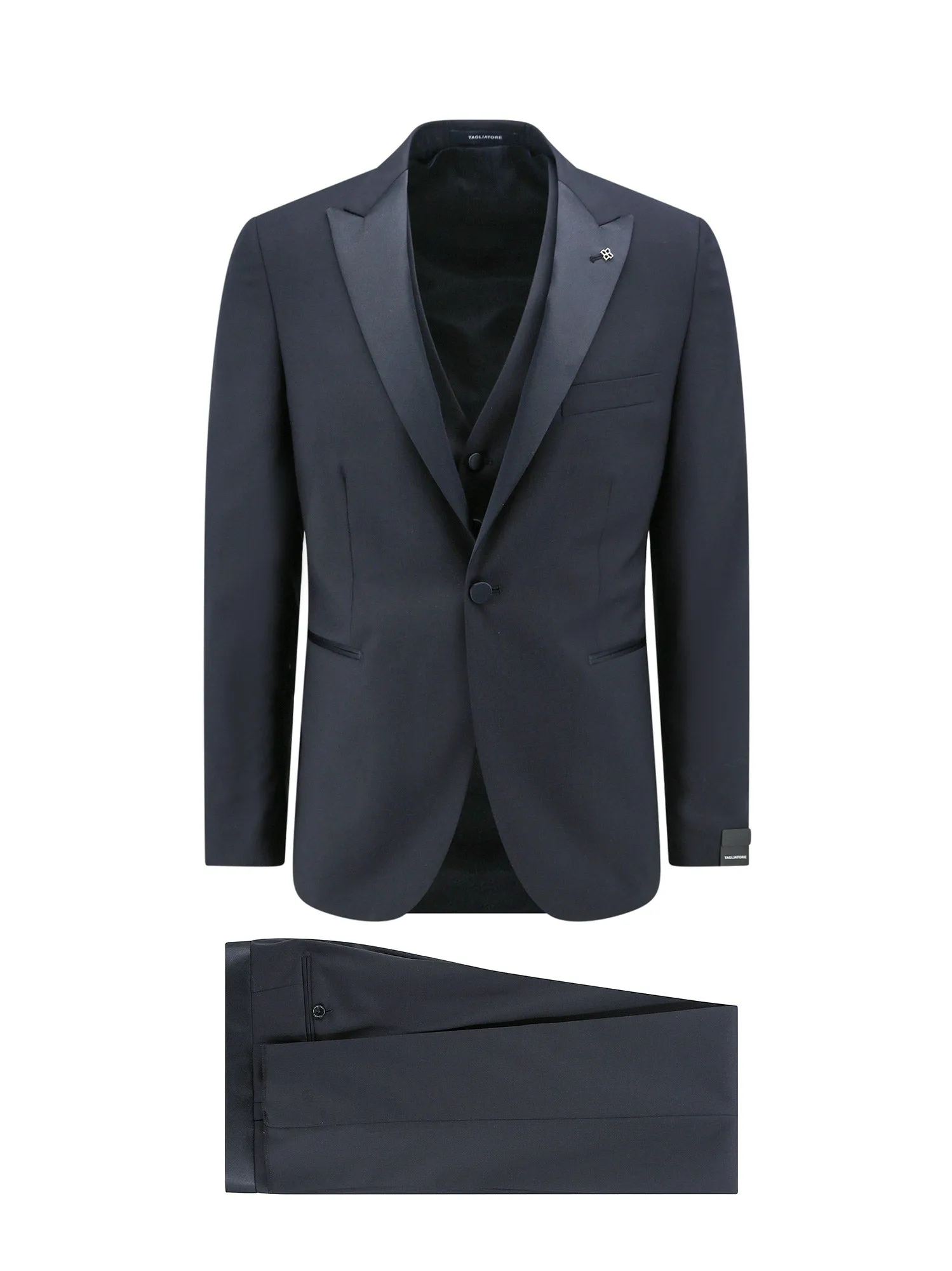 Virgin wool tuxedo with vest