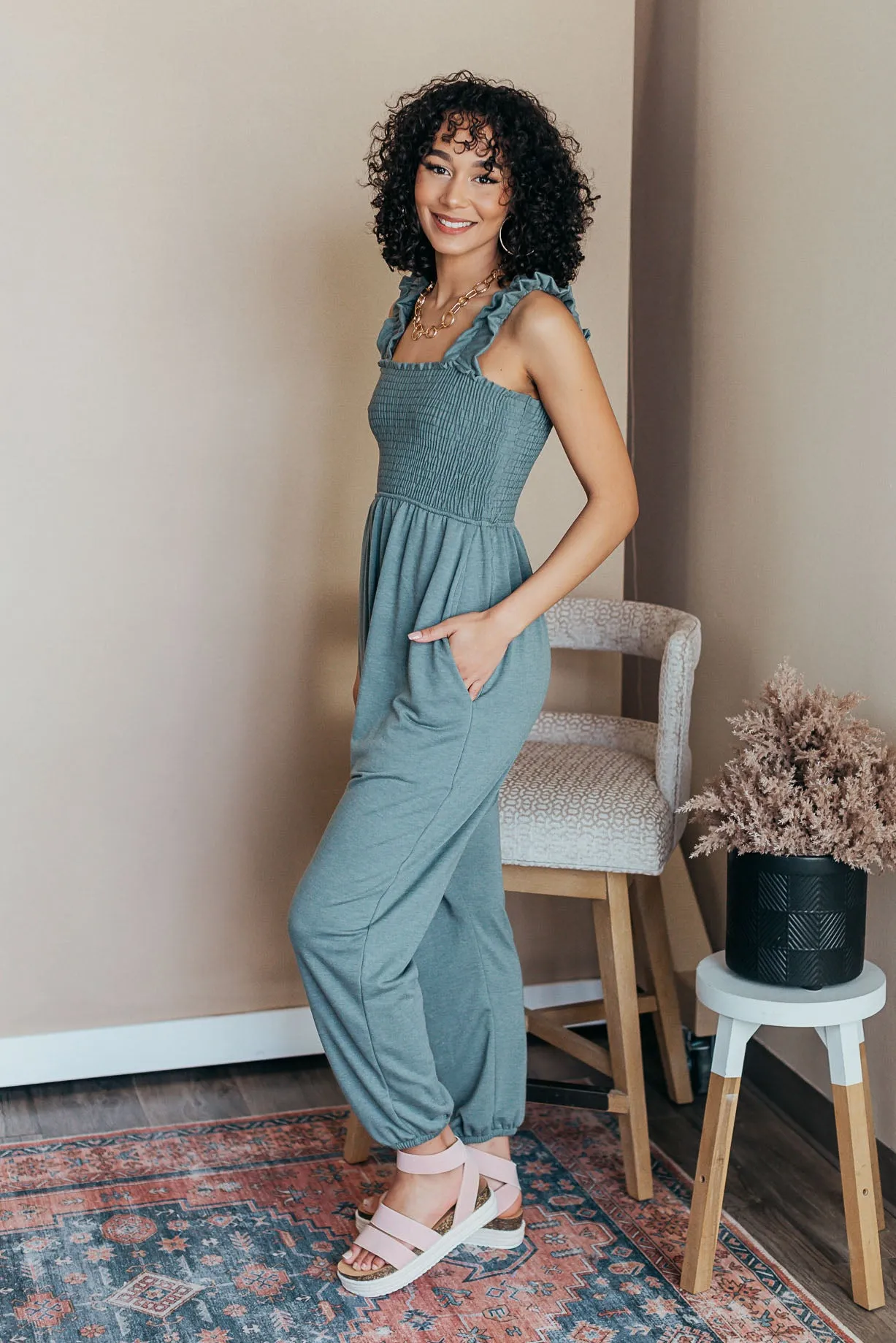 Willow Smocked Harlem Jumpsuit - 2 Colors