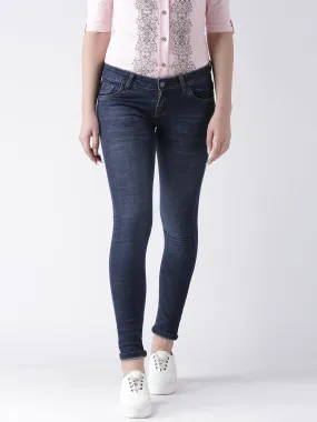 Women Blue Skinny Fit Mid-Rise Clean Look Jeans