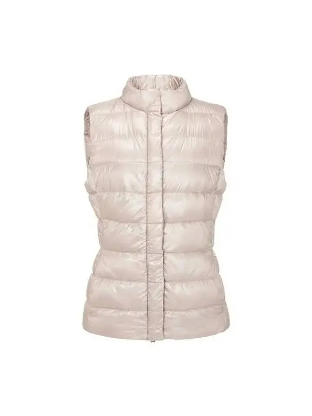 Women s Nylon Double Closure Goose Down Padded Vest Light Beige 270713