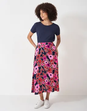 Women's Amber Printed Midi Skirt from Crew Clothing Company