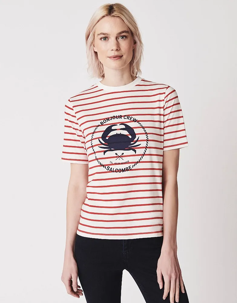 Women's Graphic Crab Print T-Shirt from Crew Clothing Company