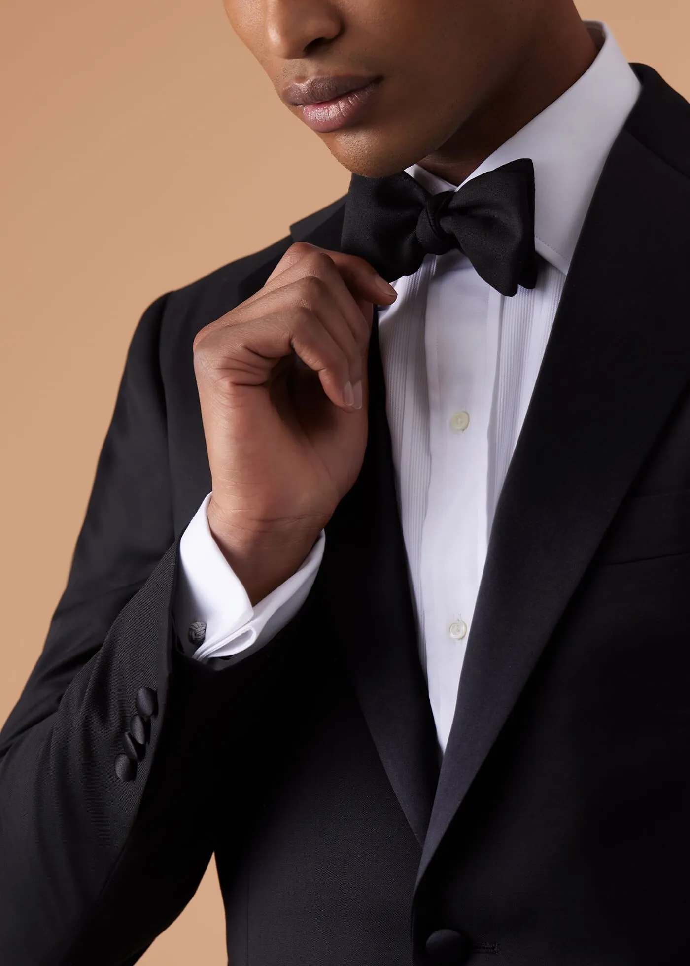 Wool Tuxedo with Satin Notch Lapel