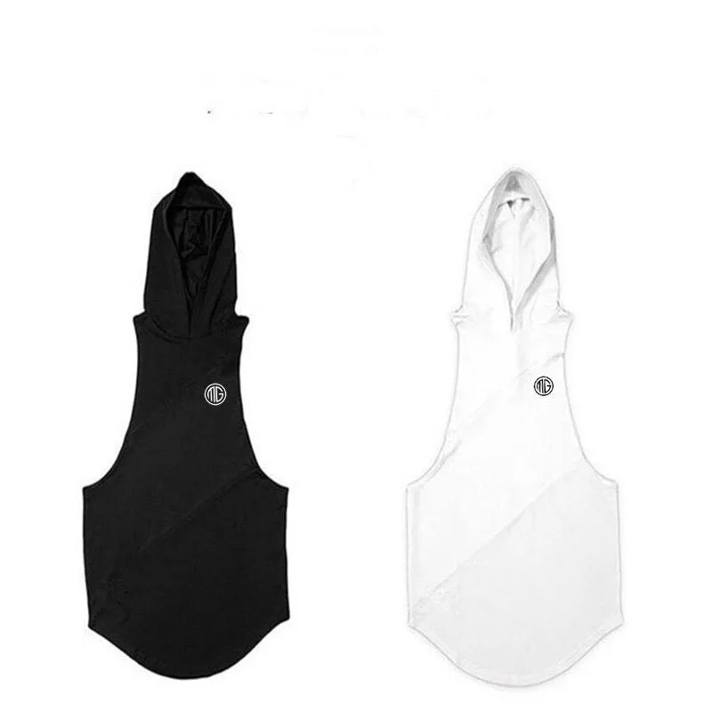 Xituodai New Running Vest Gym Clothing Fitness Tank Top with hooded Mens Bodybuilding Stringers Workout Singlet Sport Sleeveless