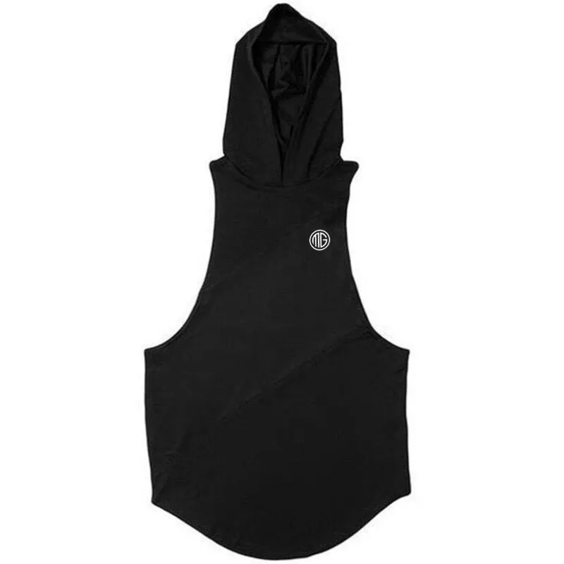 Xituodai New Running Vest Gym Clothing Fitness Tank Top with hooded Mens Bodybuilding Stringers Workout Singlet Sport Sleeveless